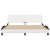 vidaXL Estrutura de cama Dover couro artificial branco e preto