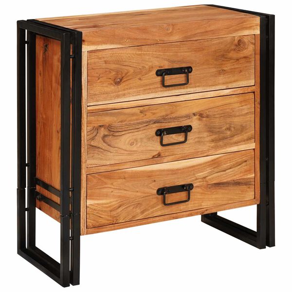 vidaXL Buffet Castanho 66 x 33 x 70 cm Madeira S&oacute;lida de Ac&aacute;cia