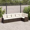 vidaXL Conjunto de Sof&aacute; de Jardim 6 pcs Castanho Rattan Sint&eacute;tico