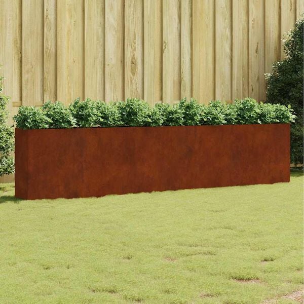 vidaXL Canteiro elevado de jardim 360x40x80 cm a&ccedil;o corten