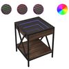 vidaXL Mesa de cabeceira c/ LED Infinity 40x40x49 cm carvalho castanho