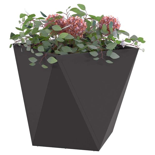 vidaXL Floreira 2 pcs Preto 50 x 50 x 50 cm A&ccedil;o