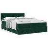 vidaXL Estrutura de cama otomana com colch&atilde;o 140x190cm verde escuro
