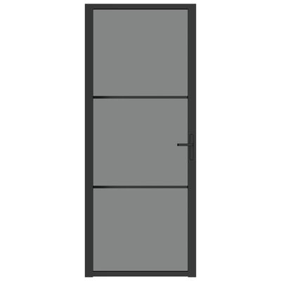 vidaXL Porta de interior 83x201,5 cm vidro ESG e alumínio preto