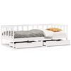 vidaXL Sof&aacute;-cama c/ gavetas 90x200cm madeira de pinho maci&ccedil;a branco