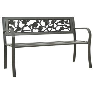 vidaXL Banco de jardim 125 cm a&ccedil;o cinzento