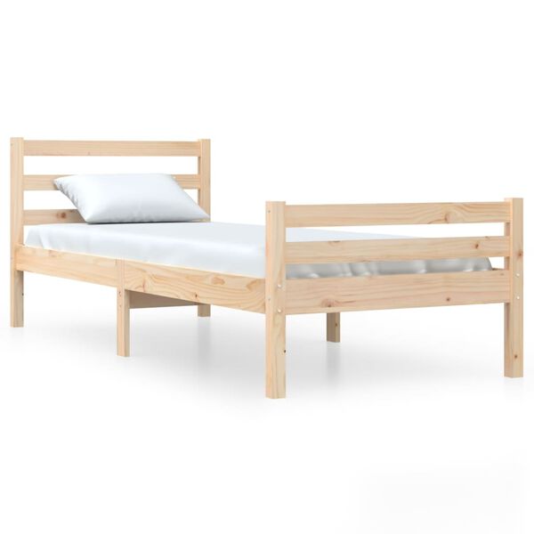 vidaXL Estrutura de cama 90x200 cm madeira maci&ccedil;a