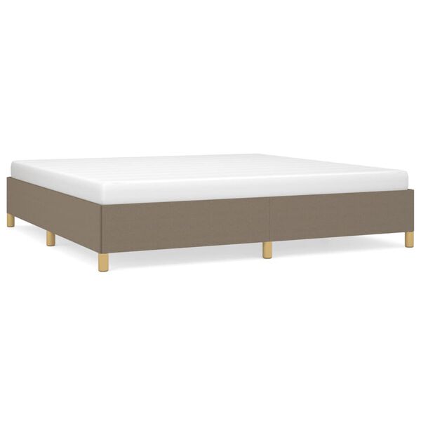 vidaXL Cama sem colch&atilde;o 200x200 cm tecido cinzento-acastanhado