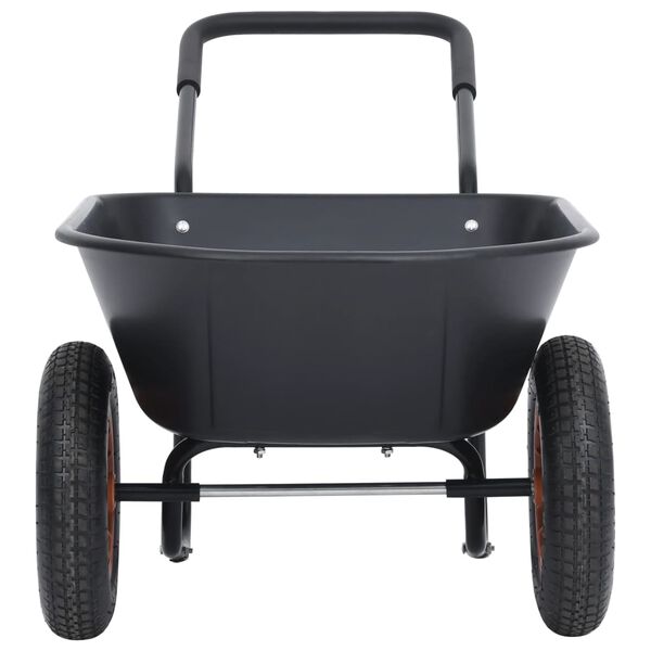 vidaXL Carrinho de m&atilde;o 78 L 100 kg preto e laranja