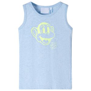 T-shirt de manga cava para crian&ccedil;a azul-suave 104
