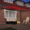 vidaXL Toldo Retr&aacute;til Manual Vermelho 350 x 250 cm tecido