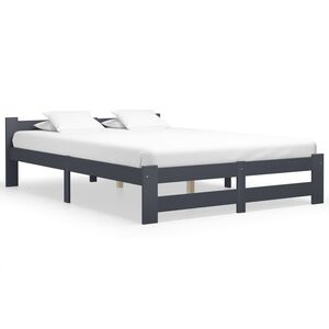 vidaXL Estrutura de cama 120x200 cm pinho maci&ccedil;o cinzento-escuro