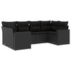 vidaXL 6 pcs conjunto sof&aacute;s de jardim c/ almofad&otilde;es vime PE preto