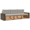 vidaXL Conjunto de Sof&aacute;s para Exterior 3 pcs Natural e Cinzento-Claro
