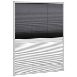 vidaXL Tela anti-insetos plissada janela + quebra-luz alum&iacute;nio 60x80cm