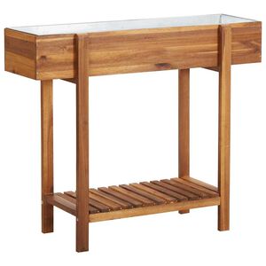 vidaXL Canteiro elevado de jardim madeira de ac&aacute;cia maci&ccedil;a e zinco