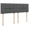 vidaXL Cama com molas/colch&atilde;o 140x190 cm tecido cinzento-escuro