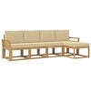 vidaXL Conjunto de Sof&aacute;s para Exterior 5 pcs Branco e Bege