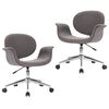 vidaXL Cadeiras de jantar girat&oacute;rias 2 pcs tecido cinzento