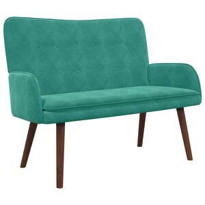 vidaXL Sof&aacute; para 2 Pessoas Turquesa 115 x 61 x 87 cm Veludo