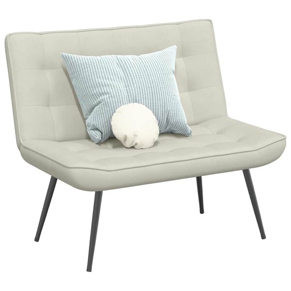 vidaXL Banco 110x74x84 cm veludo cor creme