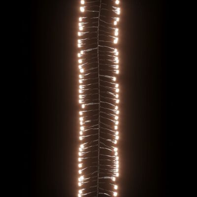 vidaXL Cordão de luzes agrupadas 400 luzes LED 7,4 m PVC branco quente