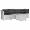 vidaXL Sof&aacute; de Jardim 4 Lugares com Almofadas Look Rattan PP Branco