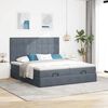 vidaXL Estrutura cama otomana colchões 180x200 cm cinzento escuro