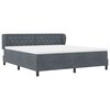 vidaXL Cama Box com colch&atilde;o Cinzento escuro 180 x 200 cm Veludo