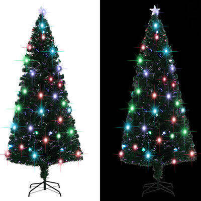 vidaXL Árvore de Natal pré-iluminada c/ suporte 210 cm fibra ótica