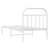 vidaXL Estrutura de cama com cabeceira 90x200 cm metal branco