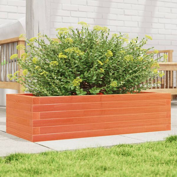 vidaXL Vaso/floreira de jardim 90x40x23 cm pinho maciço castanho-mel
