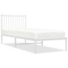 vidaXL Estrutura de cama com cabeceira 80x200 cm metal branco
