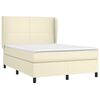 vidaXL Cama com molas/colch&atilde;o 140x200 cm couro artificial cor creme