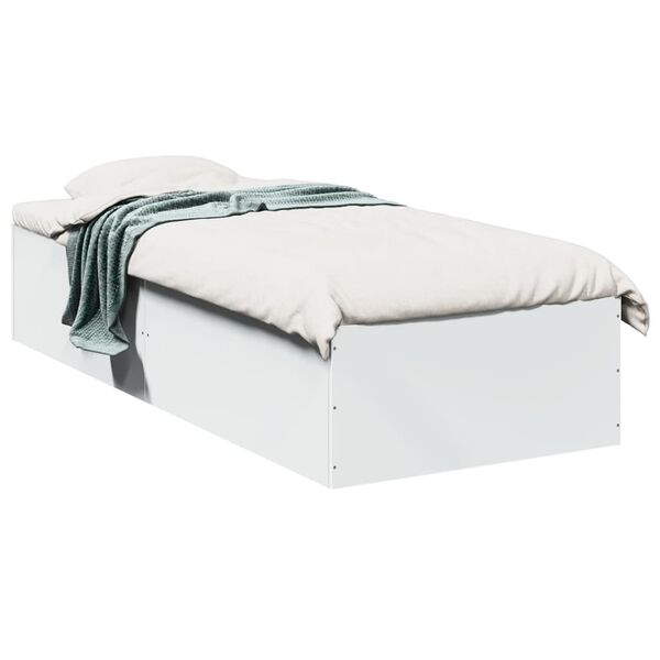 vidaXL Estrutura de cama 75x190 cm derivados de madeira branco
