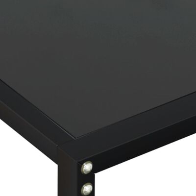 vidaXL Mesa consola 200x35x75,5 cm vidro temperado preto