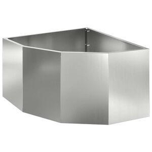 vidaXL Vaso de Canto Prateado 60 x 60 x 35 cm A&ccedil;o galvanizado