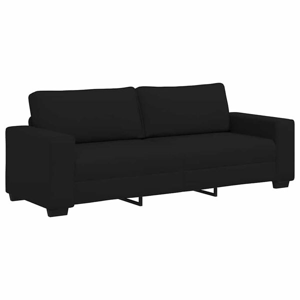vidaXL Sof&aacute; de 3 lugares tecido 220x77x82 cm preto