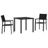 vidaXL Conjunto de Jantar para Jardim 3 unid. Preto A&ccedil;o revestido a p&oacute;