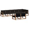 vidaXL Conjunto de Sof&aacute;s para Exterior 8 pcs Natural e Preto