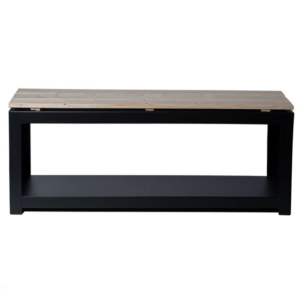 Esschert Design Banco com ret&acirc;ngulo para arruma&ccedil;&atilde;o de lenha