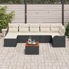 vidaXL Conjunto de Sof&aacute; de Jardim com almofada 8 pcs Preto vime PE