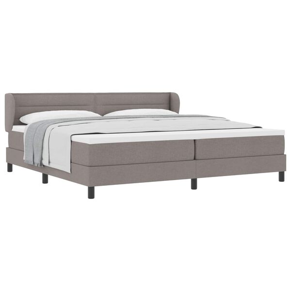 vidaXL Cama Box com colch&atilde;o Cinzento-acastanhado 200 x 200 cm tecido