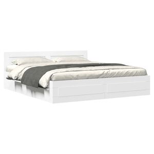 vidaXL Estrutura de cama c/ cabeceira sem colch&atilde;o 200x200 cm branco
