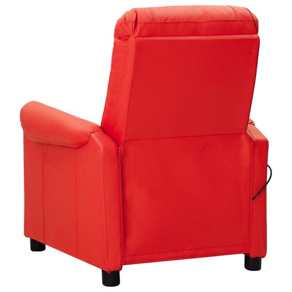 vidaXL Cadeira de massagens couro artificial vermelho