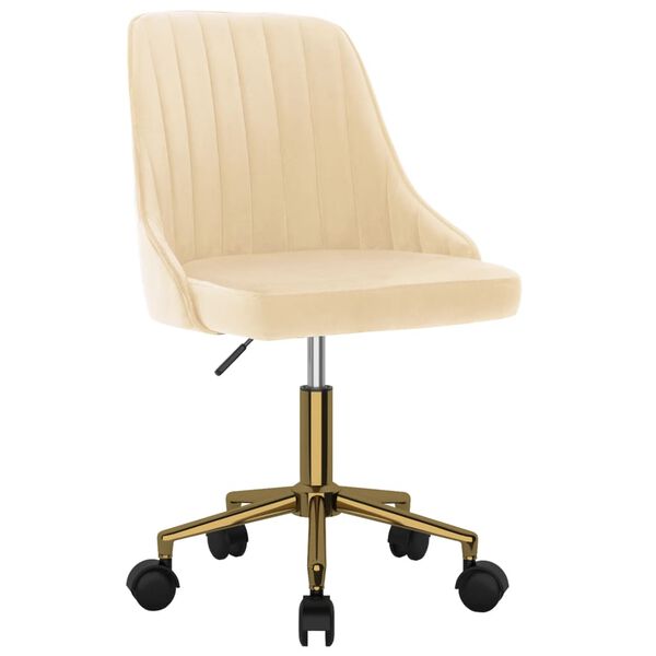 vidaXL Cadeiras de jantar girat&oacute;rias 4 pcs veludo cor creme