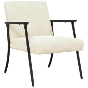 vidaXL poltrona Creme 59 x 75 x 78 cm Veludo