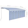 vidaXL Toldo retr&aacute;til manual com estore 3,5x2,5 m azul e branco