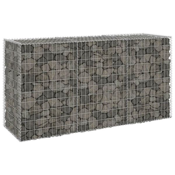 vidaXL Muro gabi&atilde;o com tampas a&ccedil;o galvanizado 200x60x100 cm