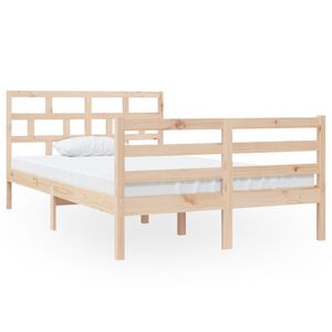 vidaXL Estrutura de cama pequena casal 120x190 cm pinho maci&ccedil;o
